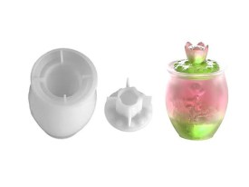 Molde silicona contenedor con tapa rosa pimpollo